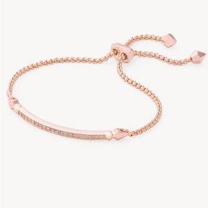 Kendra Scott Ott adjustable chain bracelet on Rose Gold over brass